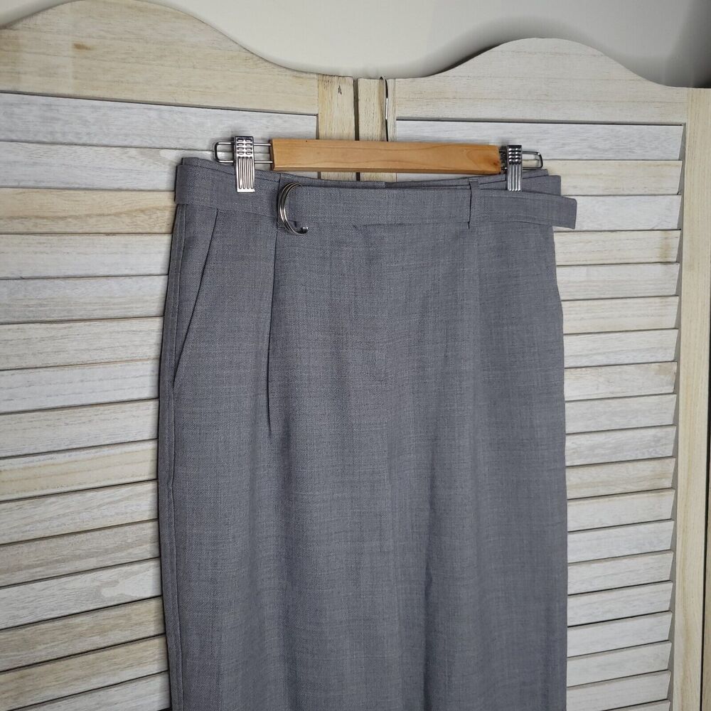 J. Crew Wool Gray Straight Leg High Rise Belt Trouser Pants Size 6 Pants 29